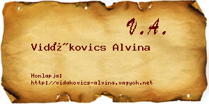 Vidákovics Alvina névjegykártya